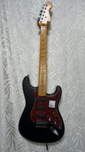 Load image into Gallery viewer, Fender Mexican Strat resprayed in satin Black w upgrade parts Case - Upwey Music