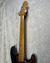 Load image into Gallery viewer, Fender Mexican Strat resprayed in satin Black w upgrade parts Case - Upwey Music
