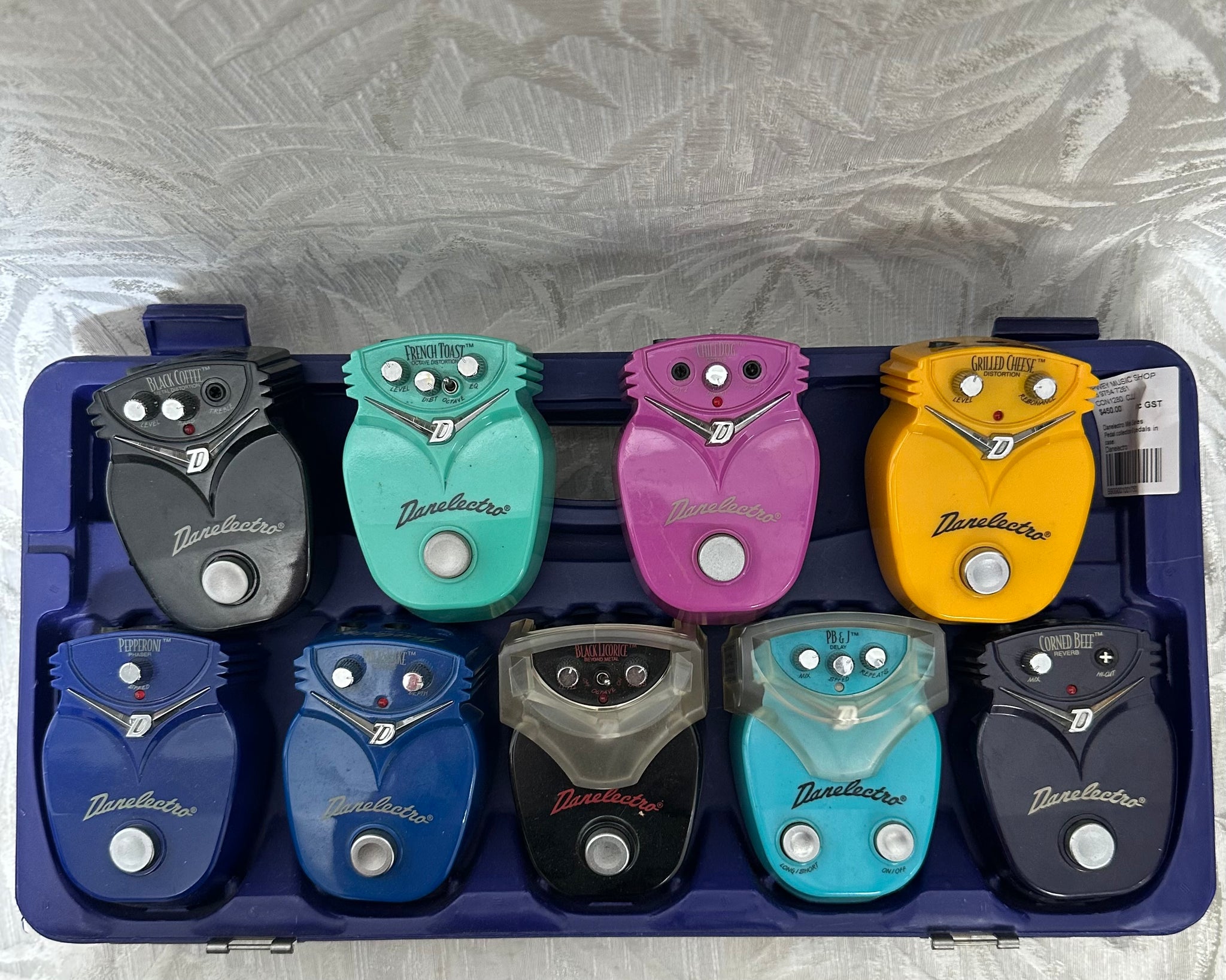 danelectro guitar pedals Danelectro Mini Series Pedal collection 12 pedals in case.some boxes –  Upwey Music
