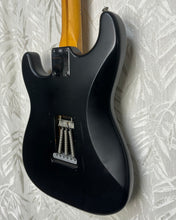 Load image into Gallery viewer, Fender Mexican Strat resprayed in satin Black w upgrade parts Case - Upwey Music
