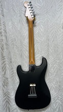 Load image into Gallery viewer, Fender Mexican Strat resprayed in satin Black w upgrade parts Case - Upwey Music
