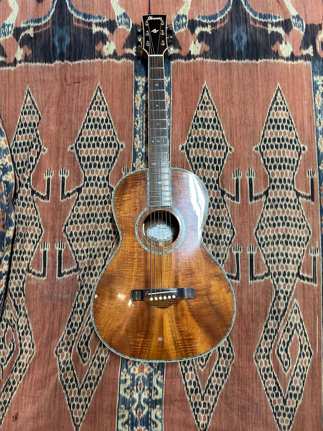 Ibanez AVNK14L Koa Parlour guitar in OHSC w/ AnthemP/U S/H