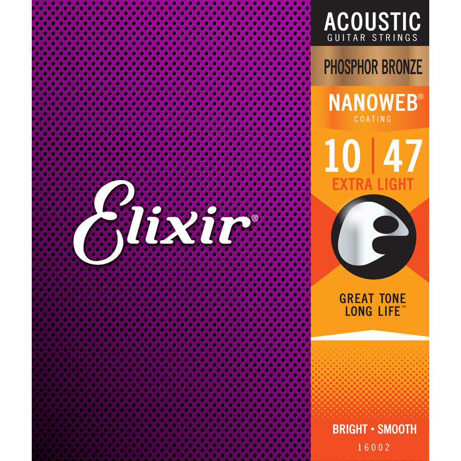 Elixir 16002 Nanoweb Phosphor Bronze Extra Light 10-47