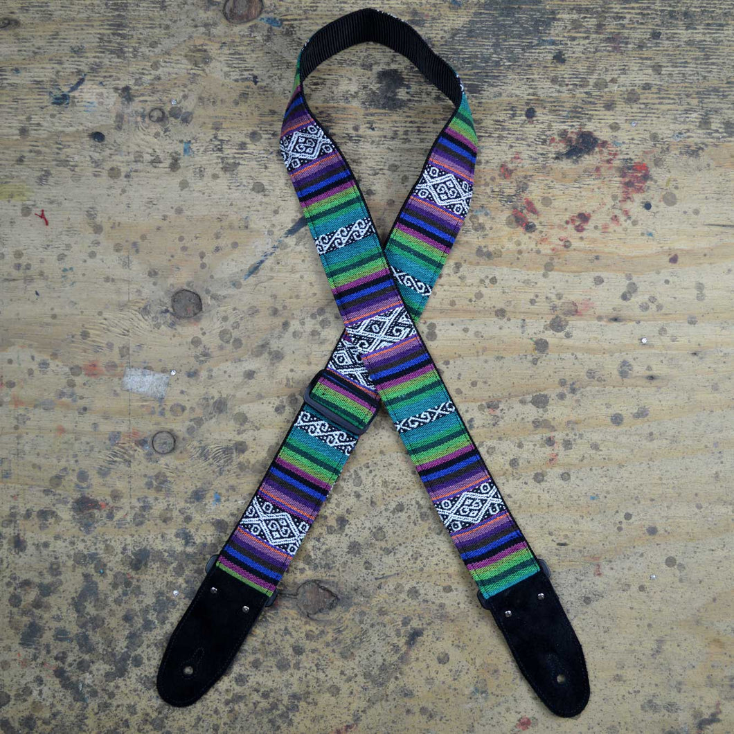 PURPLE RASTA RAG GUITAR STRAP