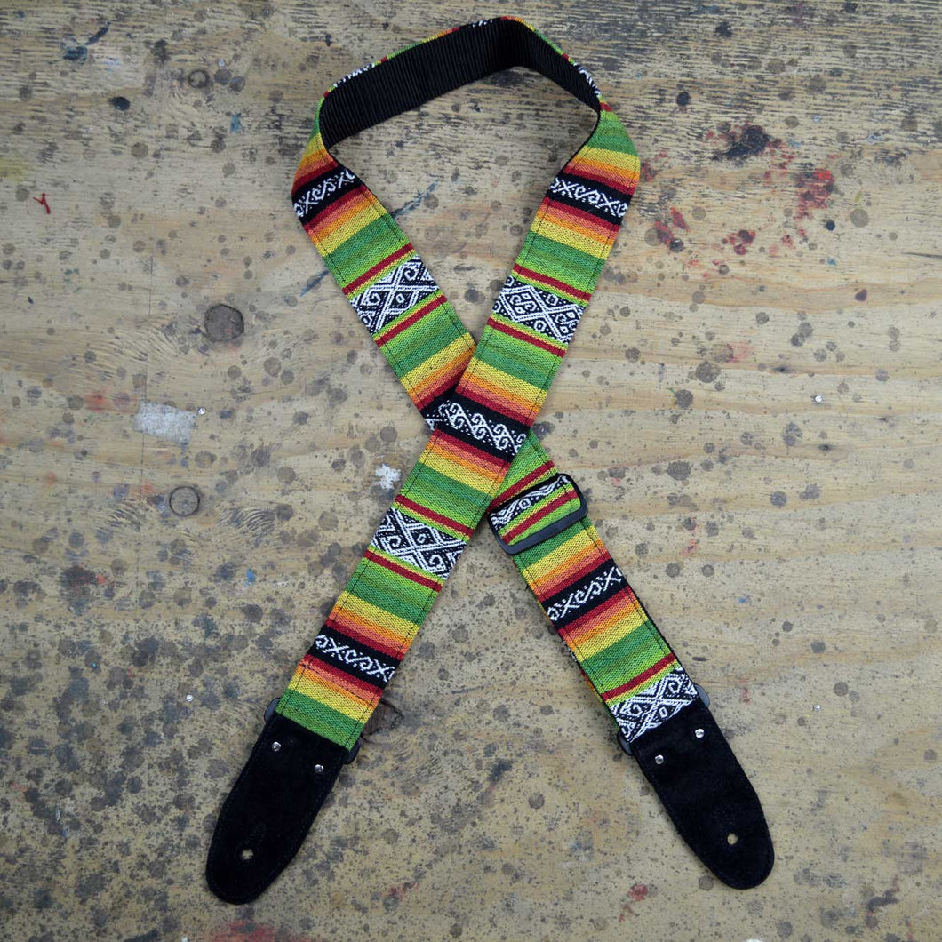 LIME RASTA RAG GUITAR STRAP