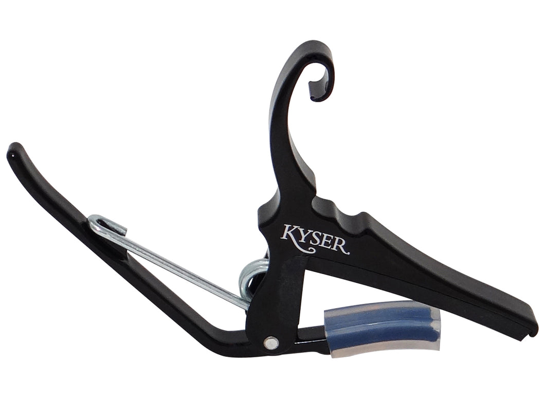Black 12 String Capo for acoustic guitars. More tension/larger body
