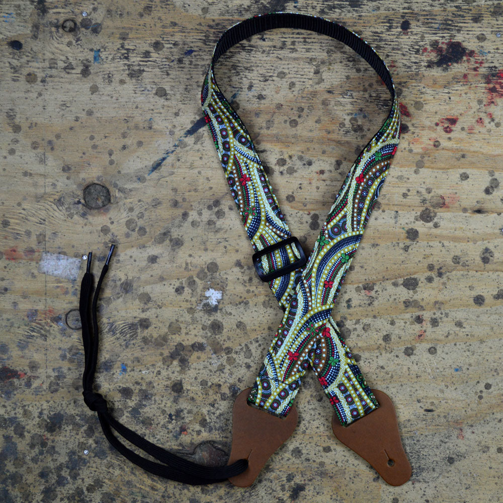 Aboriginal Art Uke strap - Butterflies Circle of Life