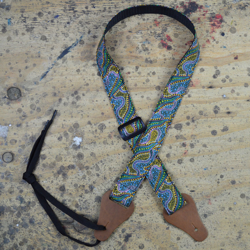 Aboriginal Art Uke strap - Women Collecting Water Green