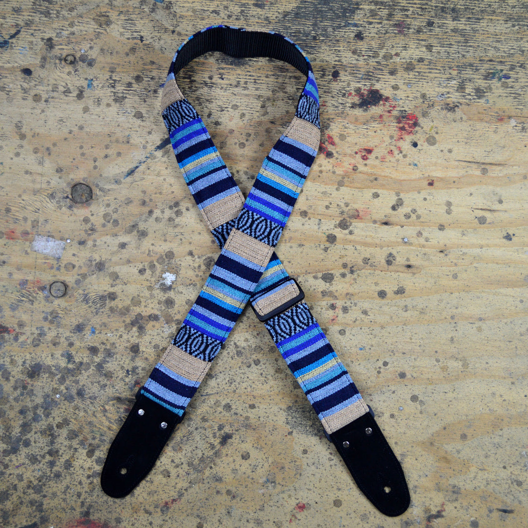 Rasta Rag Guitar Strap - Aqua