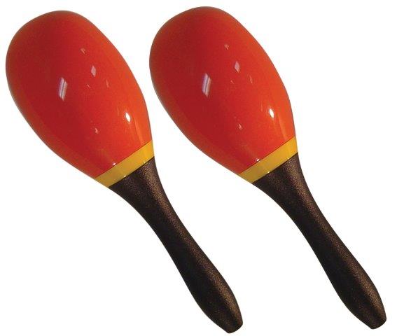 MEDIUM MARACAS 9 INCH OVAL SHAPED RED/BLUE PAIR