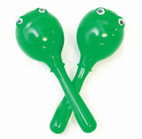 FROG MARACAS PLASTIC GREEN PAIR