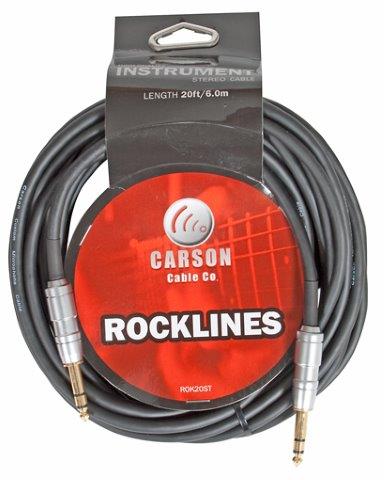 020 FT GTR CABLE 6.3MM STEREO JACKS W/GOLD SHAFT