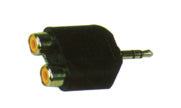 ADAPTOR 2 X RCA SOCKET F TO 3.5MM STEREO MALE JA