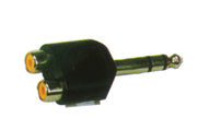 ADAPTOR 2 X RCA SOCKETS F TO 6.3MM STEREO MALE J