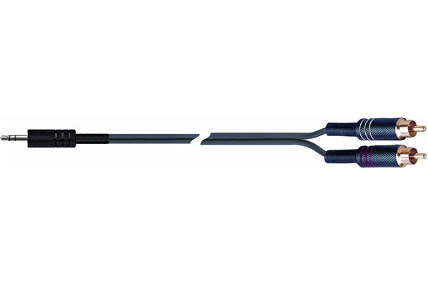 1M 3.5MM STRAIGHT STEREO JACK TO 2 X RCA JACKS