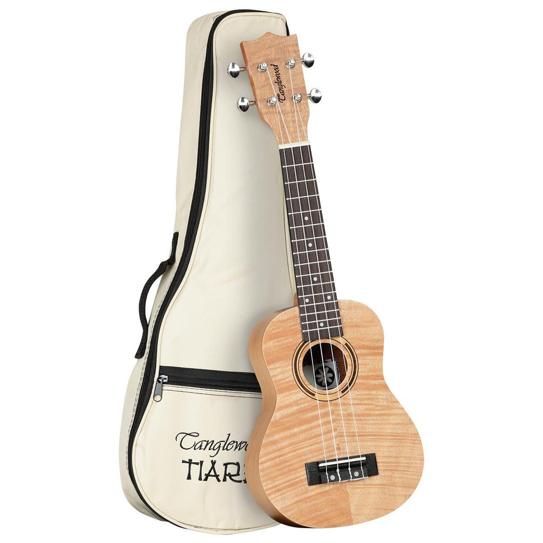 Tanglewood TWT5B Tiare Soprano Ukulele All Flame Mahogany with Bag