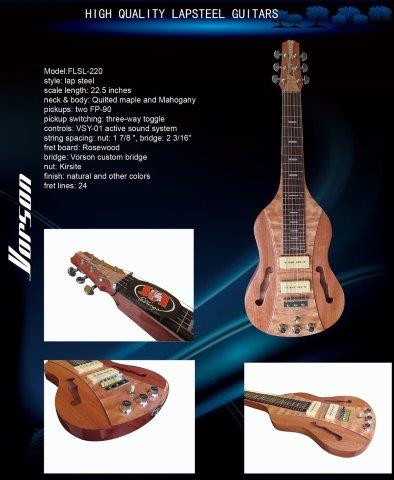 Vorson Pro Lap Steel 6-String Guitar in Natural